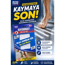 Ellante Kaydırmaz Bant, Şeffaf Anti Slip Bant, 10 Adet 19X200 Mm, Kendinden Yapışkanlı, Suya Dayanıklı, Banyo Duşakabin Küvet Merdiven Için