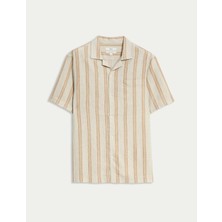 Marks & Spencer Regular Fit Linen Blend Striped Shirt