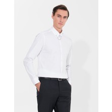 Cacharel White Slim Fit Tuxedo Shirt