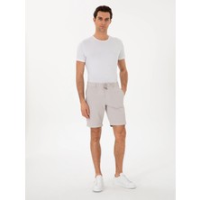 Cacharel Beige Regular Fit Cotton Blend Drawstring Waist Bermuda Shorts