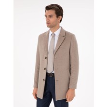 Cacharel Taupe Wool Blend Extra Slim Fit Overcoat