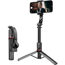 Tr Gimbal Stabilizer Selfie Stick Tripod – 2'si 1 Arada Kablosuz Bluetooth Uzaktan Kumandalı, 700MM Ayarlanabilir Yükseklik, Ios & Android Uyumlu, Titreşim Önleyici Telefon Tripodu | L19