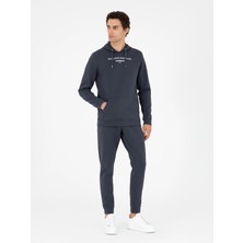 Cacharel Anthracite Jogger Fit Elastic Cuff Cotton Blend Sweatpants