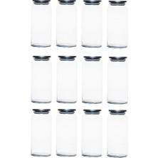 Tr 4401 Bormio Metal Kapaklı 12LI Cam Kavanoz Seti Vakum Kapaklı Saklama Düzenleme Kabı Seti 1400ML