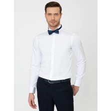 Cacharel White Slim Fit Tuxedo Shirt