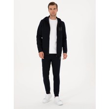 Cacharel Navy Slim Fit Cotton Blend Elastic Cuff Sweatpants