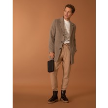 Cacharel Taupe Wool Blend Ex.slim Fit Overcoat