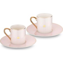 Jumbo Navy Pink Set Of 2 Coffee Cups - Pink