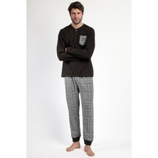 Admas Americano Men's Pajama Set Brown