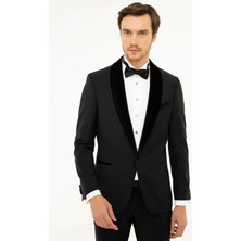 Cacharel Black Slim Fit Tuxedo Jacket