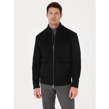 Cacharel Black Wool Blend Melton Coat