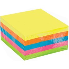 Tr Yapışkanlı Not Kağıdı 5 Renk 400 Sayfa 1 Paket Küp Blok Yapışkanlı Postit 75X75 mm Fosforlu Renkli