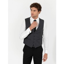 Cacharel Anthracite Slim Fit Wool Blend Vest