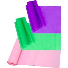 Tr Pilates Bandı 3 Lü Set 3 Farklı Direnç Seviyesinde 150X15 cm Pilates Lastiği Egzersiz Aerobik Band