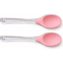 Tr Silikon Kaşık, Mutfak Kullanımı Için Şeffaf Saplı, Isıya Dayanıklı, Askılı Tasarım (2, Pembe)