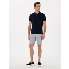 Cacharel Light Blue Regular Fit Cotton Blend Drawstring Waist Bermuda Shorts