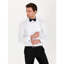 Cacharel White Slim Fit Tuxedo Shirt