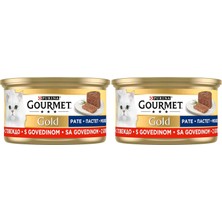 Tr Gold Kıyılmış Sığır Etli Yaş Kedi Maması, Yetişkin, 85 G 2li Paket