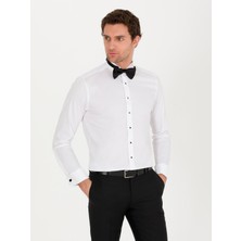 Cacharel White Slim Fit Tuxedo Shirt