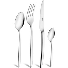 Jumbo 2600 24-Piece 6-Person Dessert Cutlery Set - Steel