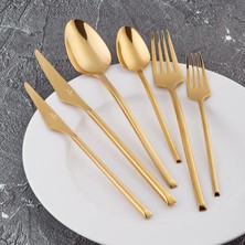 Jumbo 5500 Titanium Gold 12-Person 84-Piece Cutlery Set - Titanium Gold