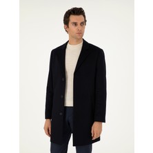 Cacharel Navy Slim Fit Overcoat