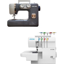 Tr Jaktec A320 Dikiş Makinesi ve E360 4 Iplik Overlok Makinesi/ev Tipi 2'li Makine Seti