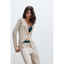 Intimissimi Luxury Softness Cashmere Blend Button-Front Modal Blouse