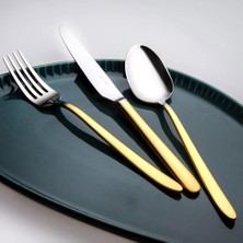 Jumbo 9400 Matte Gold 12-Person 84-Piece Cutlery Set - Matte Gold