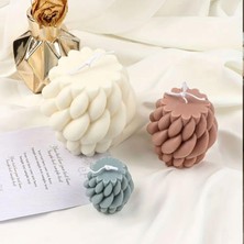 Tr Silikon Mum Yağmur Damlası Şekilli Orta Boy 3D Geometrik Kavisli Sütun Sabun Kalıbı