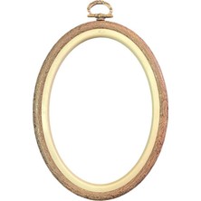 Tr Nurge Şenel Yün Nurge Ahşap Görünümlü Plastik Oval Pano Kasnak No: 2 Çap: 11,5 * 15 cm Kalınlık 10 mm