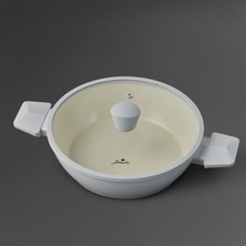 Jumbo Swiss Crystal Light Grey Shallow Casserole 26 cm - Light Grey