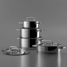 Jumbo Metalix 8-Piece Induction Base Steel Cookware Set - Steel