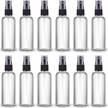 Tr Sprey Şişeleri Şeffaf Boş Ince Sis Plastik Mini Seyahat Şişesi Seti, Küçük Doldurulabilir Sıvı Kaplar (100 ml 12'li Paket)