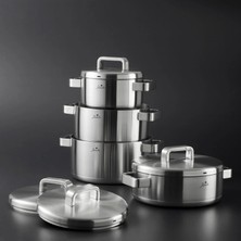 Jumbo Monaco 3ply 8-Piece Induction Base Cookware Set - Steel