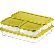 Tr 4 Adet Buzdolabı ve Derin Dondurucu Saklama Kabı Seti, Fresh Box, Dolap Düzenleyici ve Buz Dolabı Organizeri, Bpa Içermeyen Pp Plastik,gıdaları Taze Tutma,mutfak Düzenleyici (Yeşil)