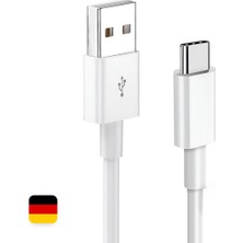Tr By Deji USB To Type C Şarj ve Data Kablosu Samsung Xiaomi Oppo Reeder Huawei ile Uyumlu 1.2m Beyaz