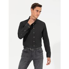 Cacharel Black Slim Fit Long Sleeve Shirt