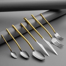Jumbo 5500 Gold 12-Person 84-Piece Cutlery Set - Gold