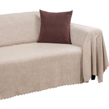 Tr Premium Koltuk Örtüsü 175X350 Xlarge Gramajlı Jakarlı Şönil Camel | Kanepe Örtüsü | Kaymaz