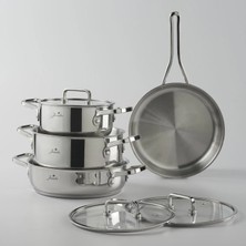 Jumbo Capello 7-Piece Induction Base Cookware Set - Steel