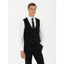 Cacharel Black Slim Fit Wool Blend Classic Vest