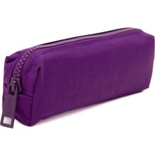 Tr 106 Krinkıl Kumaş Unisex Tek Bölmeli Suya Dayanıklı Parmak Kalemlik Kalem Kutusu (Mor)