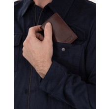Cacharel Brown Leather Card Holder