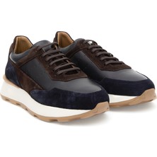 Cacharel Navy Eva Sole %100 Leather Sneakers