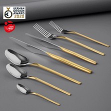 Jumbo 5100 Quartz Matte Gold 12-Person 84-Piece Cutlery Set - Matte Gold