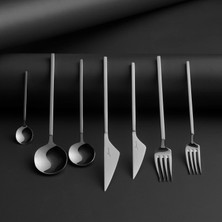 Jumbo 9100 Matte 12-Person 84-Piece Cutlery Set - Matte Steel