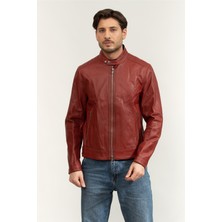 Boss Men's Leather Jacket Beige