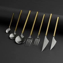 Jumbo 9100 Gold 12-Person 84-Piece Cutlery Set - Gold