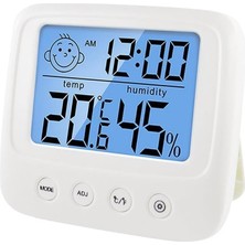Tr Upway Dijital LCD Masaüstü Saat Sıcaklık Nem Konfor Alarm LED Işıklı Mini Saat